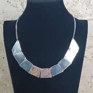 Mika Placard Silver Plate Necklace